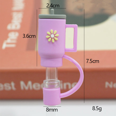 Cute Cartoon Silicone Straw Cap Dust PlugTumbler Straw Toppers for Tumblers, Dust-Proof Drinking Straw Caps for Reusable Straws Tips